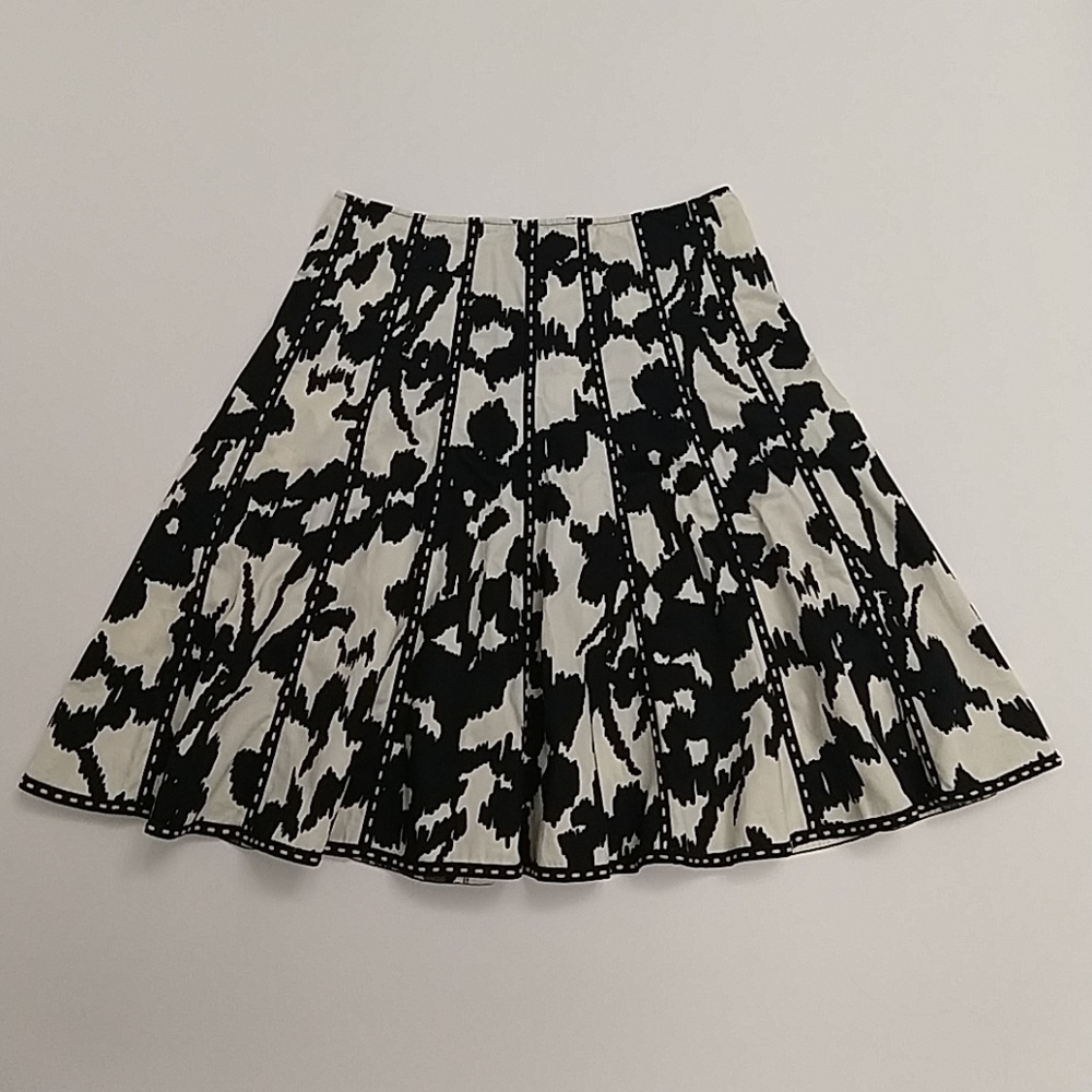 CAbi 4 Abstract Floral A-Line Cotton Skirt